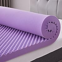 SINWEEK 2 Inch Egg Crate Memory Foam Mattress Topper Twin Size, Soft Mattress Pad for Back Pain Relief, Bed Topper, CertiPUR-US Certified, Purple