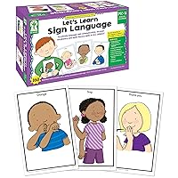 Key Education Let's Learn Sign Language Learning Cards—Illustrated American Sign Language Flashcards With ASL Fingerspelling and Common Signs, PreK-Grade 2 (160 pc) Key Education Let's Learn Sign Language Learning Cards—Illustrated American Sign Language Flashcards With ASL Fingerspelling and Common Signs, PreK-Grade 2 (160 pc) Cards