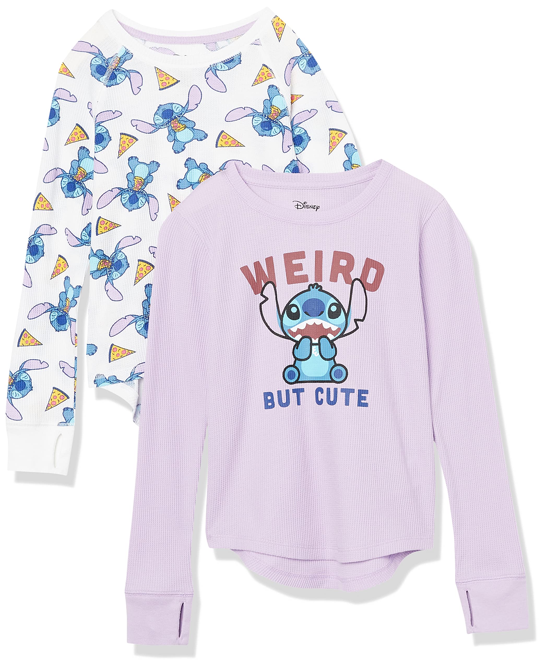 Spotted Zebra Disney | Marvel | Star Wars | Frozen Girls and Toddlers' Long-Sleeve Thermal T-Shirts, Pack of 2