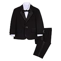 Baby Boys 4-Piece Tuxedo with Dress Shirt, Bow Tie, Jacket, and Pants
