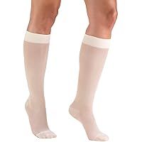 Truform Sheer Compression Stockings, 15-20 mmHg, Women's Knee High Length, 20 Denier, Ivory, 2X-Large