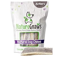 Nature Gnaws Elk Antlers for Large Dogs - Premium Natural USA Antler - Long Lasting Dog Bones for Aggressive Chewers - 5-8 Inch Mix of Split and Whole