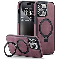 Casus Designed for iPhone 14 Pro Max Case Compatible with MagSafe Kickstand Vegan Leather Slim Classic Luxury Elegant Thin Protective Cover (2022) 6.7