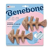 Puppy Fishbone Dog Chew Toys, Softer for Modest Chewers, Made in USA