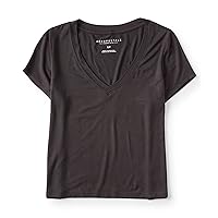 AEROPOSTALE Womens Baby Basic T-Shirt, Grey, Medium