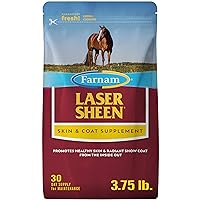 Farnam Laser Sheen Skin & Coat Supplement for Horses, Promotes Healthy Skin & Radiant Coat from The Inside Out, 3.75 Pounds 30 Day Supply