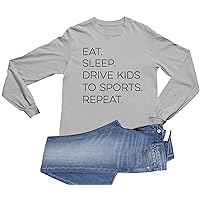 Go All Out Eat Sleep Drive Kids to Sports Repeat Funny Mom Mens Long Sleeve T-Shirt
