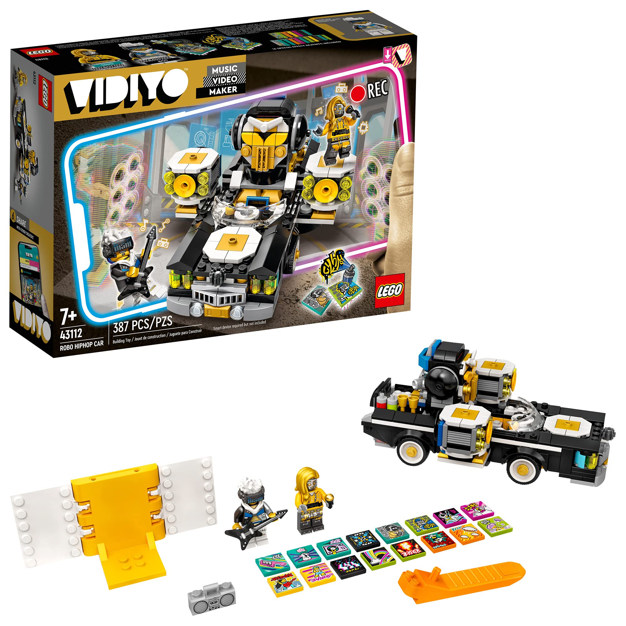 LEGO VIDIYO Robo Hiphop Car 43112 Building Kit Toy, Inspire Kids to Direct and Star in Their Own Music Videos; New 2021 (387 Pieces)