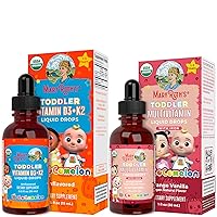 USDA Organic Cocomelon Vitamin D3 K2 Liquid Drops for Toddlers & Cocomelon Multivitamin & Multimineral with Iron for Toddlers Bundle by MaryRuth's | Calcium Absorption | Strong Bones | Immune Support
