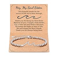 Tarsus Gift for Friends Female, Woman Friendship Gifts Idea, Wave Bracelet for Best Friend Bestie Soul Sister Christmas Valentines Day Birthday Gifts For Her