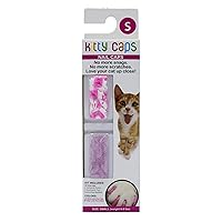 Nail Caps for Cats Safe, Stylish & Humane Alternative to Declawing Stops Snags and Scratches, Small (6-8 lbs), White with Pink Tips & Clear with Pink Glitter (Pack of 1)