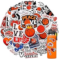 50 Pcs Basketball Stickers, Waterproof Sports Stickers Basketball Party Favors Decorations Basketball Goodie Bags Basketball Gifts for Teams, Stickers for Water Bottles Skateboard Luggage Phone Case