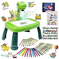 Drawing Projector,Arts and Crafts for Kids,Include Drawing Board,Crayons,Coloring Book,Stickers etc,Boys Dinosaur Toy,Toddler Learning Toys,Dinosaur Gifts for Boys,Toys for 3+ Years Old