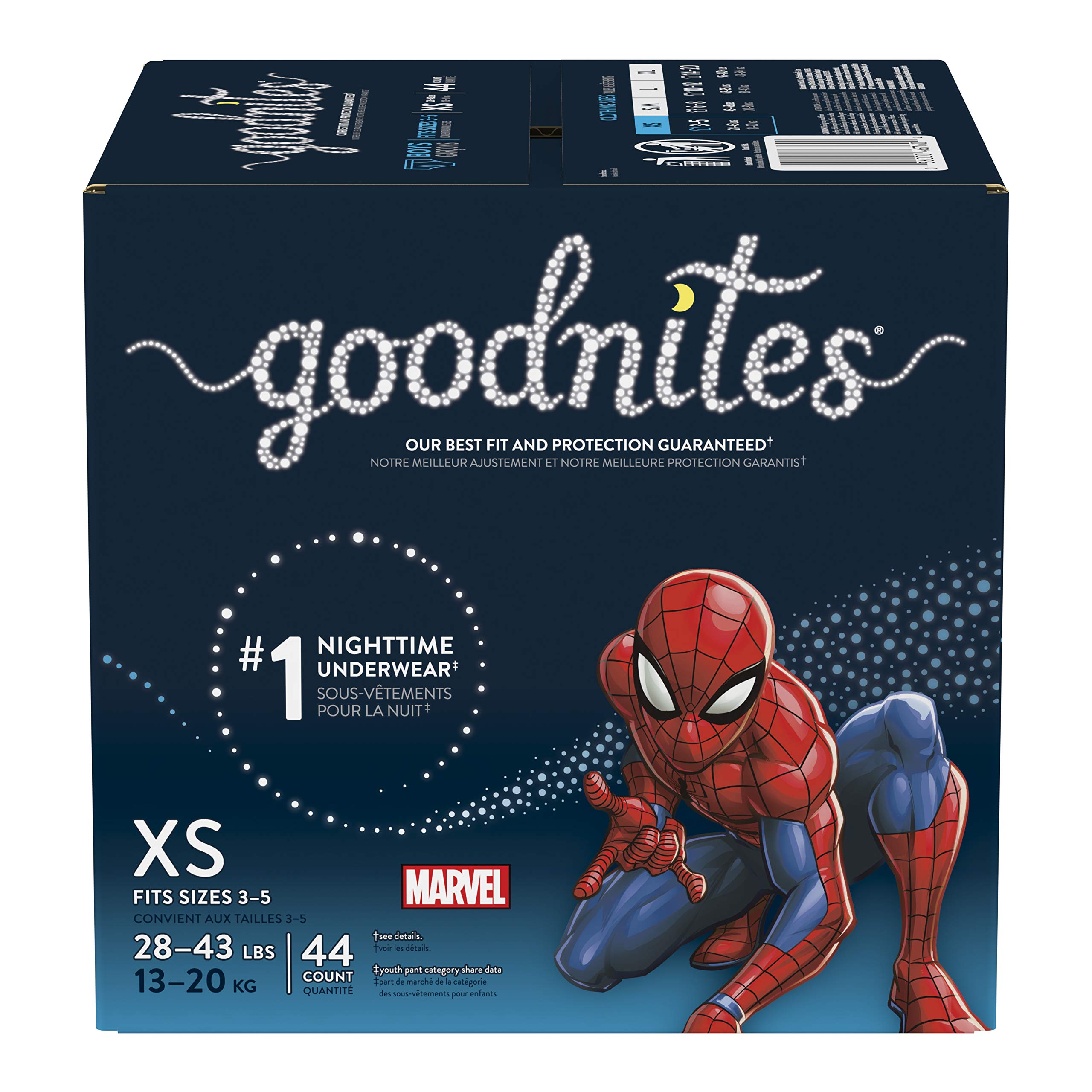GoodNites Bedwetting Underwear for Boys, Xs, 44 Ct, Size 3-Boy, 44 Count