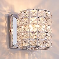 Modern Chrome Crystal Wall Sconces, Elegant Bathroom Vanity Wall Light Fixtures for Living Room Bedroom Bathroom Hallway Entryway Staircase