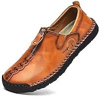 Shaire Men's Casual Leather Slip on Shoes, Breathable Comfortable Walking Shoes for Men