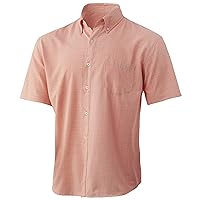 HUK Men's Teaser Short Sleeve Fishing Button Down Shirt +UPF