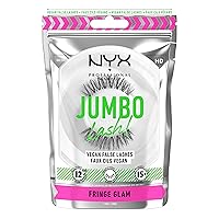 NYX PROFESSIONAL MAKEUP Jumbo Lash! Vegan False Eyelashes, Up to 12HR Wear, Reusable Fake Lashes - Fringe Glam