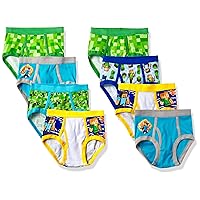 Minecraft Boys' Ultimate Gamer 8-Pack 100% Combed Cotton Briefs in Sizes 4, 6 and 8