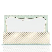 Mint and Gold Flat Notes – Note Card Stationery with Stylish, Soft Teal Border and Printed Gold Arrow, 50 Note Cards and Matching Envelopes for Thank You Notes, Invitations, Gifts and More, 5.625