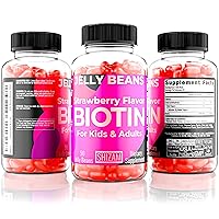 10000-mcg Chewable Jelly Bean Biotin Chew Vitamin for Kids Women Men | for Hair Growth Regrowth & Bursts, Skin & Nail | Alt for Gummies | Supplement Alt for Gummies, Drops & Liquid (Pack of 1, 90 ct)