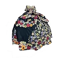 Popular Multi Color Flower Embroidered Designer Off Shoulder Ball Gown Quinceanera Prom Dresses with Sleeves Ruched Gothic Corset Sweet 15 16 Cocktail Dress Black 18
