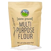 Soft White Whole Wheat Flour | 3 LBS | All Purpose Flour | Non-GMO | 100% Non-Irradiated | Kosher | USA Grown | Field Traced | Resealable Kraft Bag