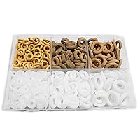 150 Pcs Wooden & Plastic Rings in Different Sizes for Jewellery Jhumka Making, Art & Craft Kit with Organizer Box.