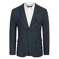 PJ PAUL JONES Mens British Wool Blend Suit Blazer Patchwork Tweed Sport Coats