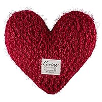 DEMDACO Giving Heart Cranberry Red 10 x 11 Cotton Weighted Plush Decorative Throw Pillow