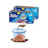 Ziploc Gallon Food Storage Freezer Bags, Stay Open Design with Stand-Up Bottom, Easy to Fill, 60 Count (Pack of 2)