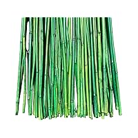 5 ft Tall All-Natural Thick Bamboo Poles - (1/2 in Wide) - 16 Pack - 6 Colors Available! (Green)
