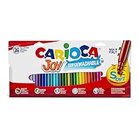 Joy Paperboard Wallet Markers - Coloured Pens for Kids with Fine Tip, Ideal for Drawing and Coloring, Super Washable, Assorted Colours, 36 Pieces