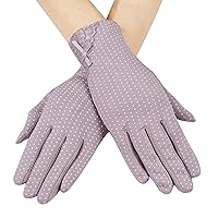 Lovful Women's Outdoor Uv Protection Cotton Anti-Skid Driving Gloves