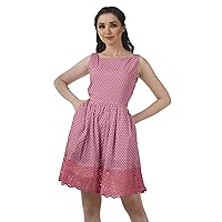 Sleeveless Tunic Cotton Dress Short Flared Pouf Dress Ladies Swing Dress