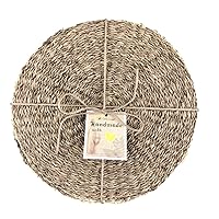 Rustic Round Dinnerware Seagrass Charger Plates, Dining Plate Chargers - All Seasons, Housewarming Gifts, Natural Hand Woven Seagrass Placemats for Dining Table - 13 Inch (Set of 6)