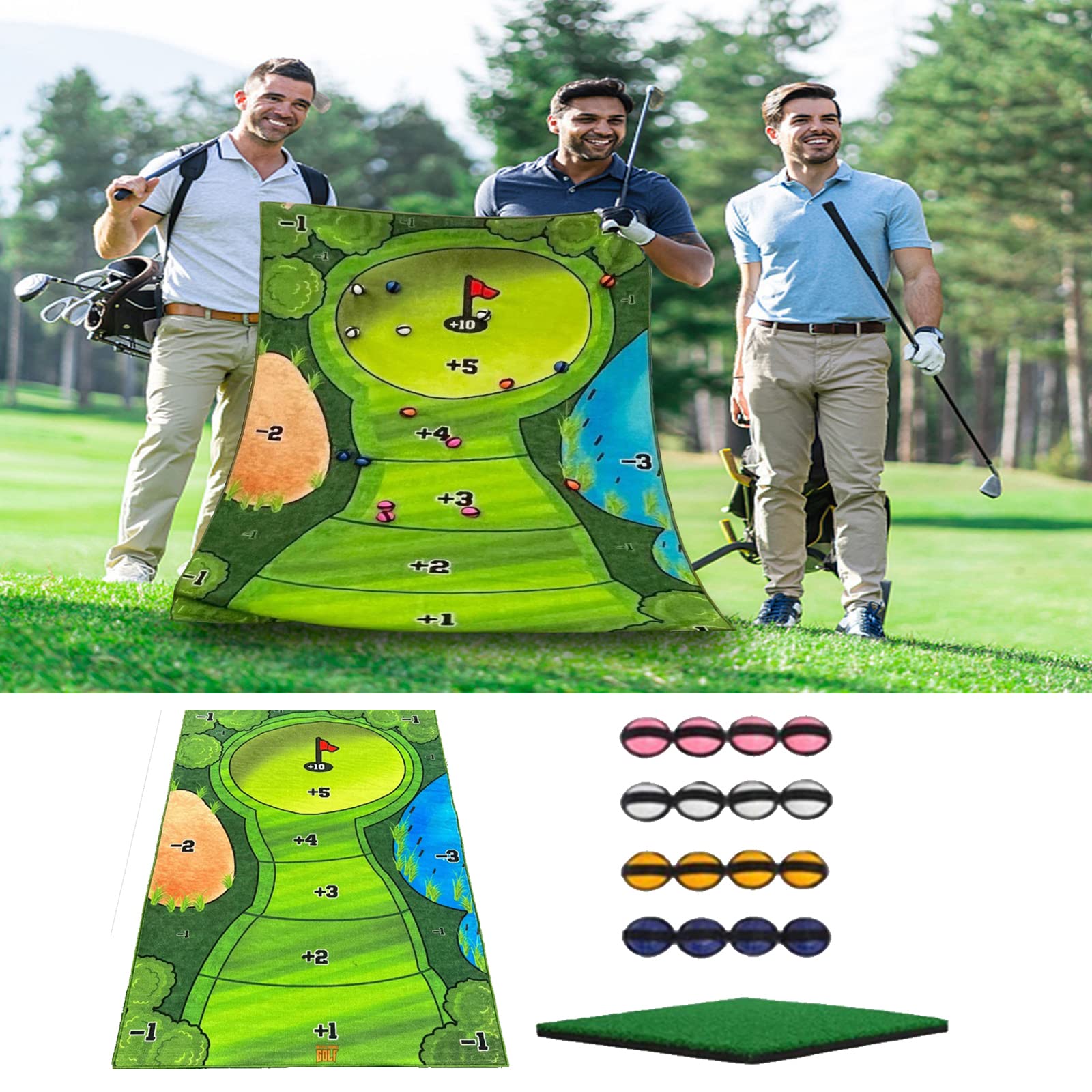 Casual Golf Game Set,Battle Royale Golf Game,Golf Hitting Mats,Golf Game,Golf Putting Indoor Set Golf Training Aid Equipment,The Royale Golf Set for Parties BBQs (120×180cm)