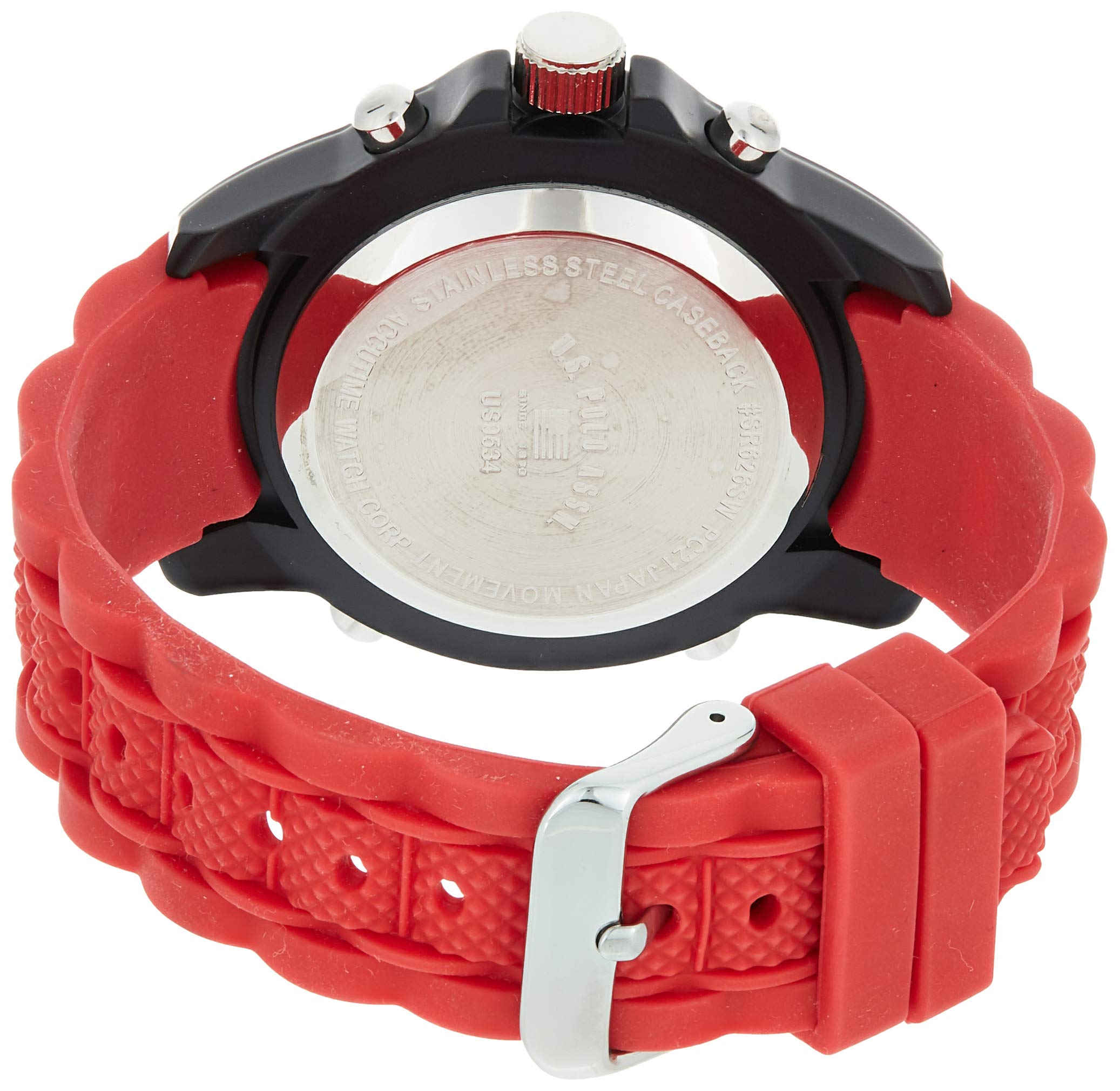 U.S. Polo Assn. Sport Men's US9534 Analog-Digital Watch With Red Rubber Band