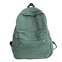 Vintage Canvas Backpack for Women Grunge Hippie Cute Boho School Backpack Casual Y2K Aesthetic Backpack (Green)