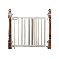 Summer Infant Banister and Stair Wood Safety Gate with Extra Wide Door Design and Comfort Grip handle for Easy One Handed Release, Multicolor