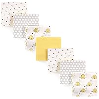 Hudson Baby Unisex Baby Cotton Flannel Receiving Blankets Bundle, Bee, One Size