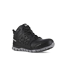 Reebok Men's Rb4142 Sublite Cushion Work Safety Alloy Toe Athletic Mid Cut Boot Black