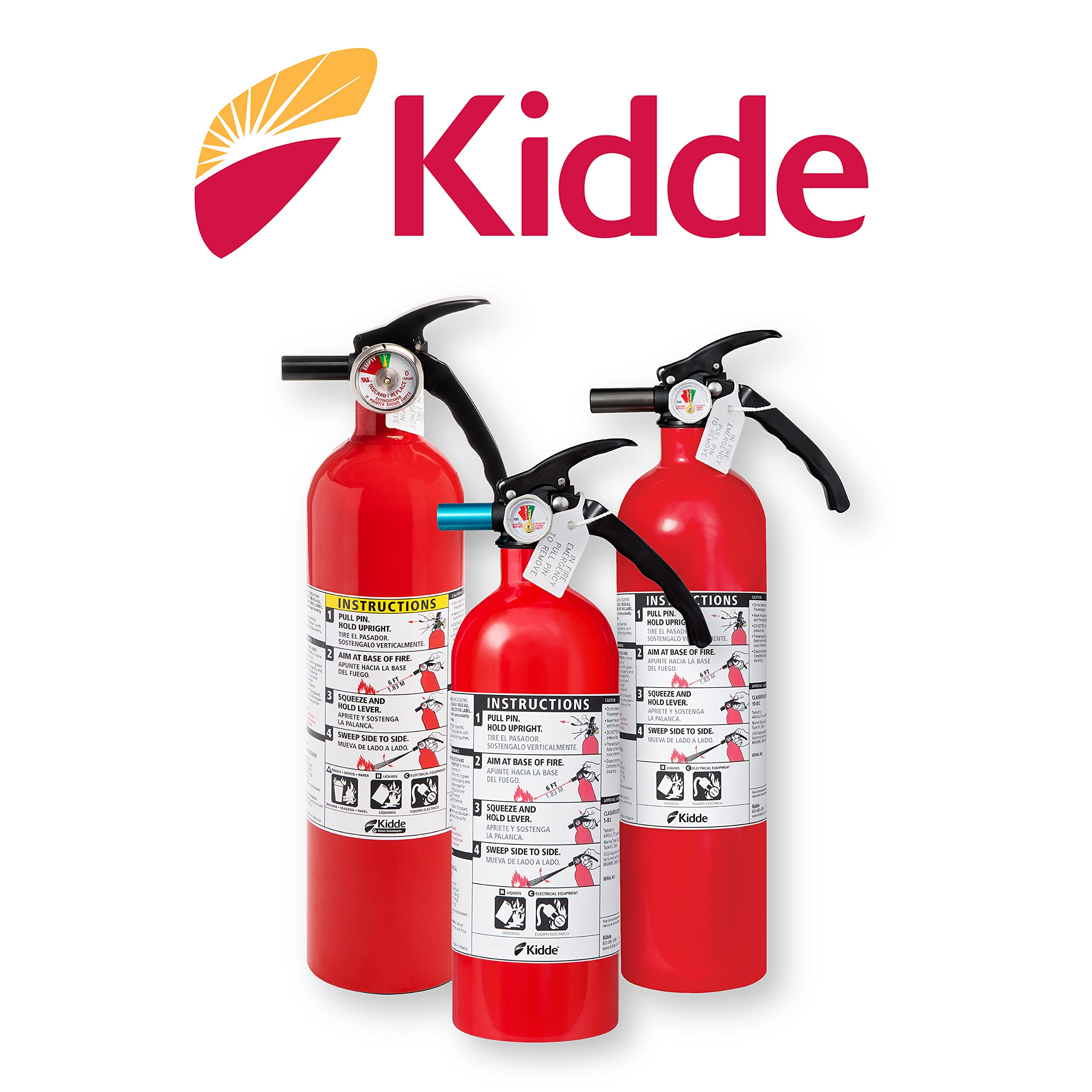 Kidde FA110G Basic Fire Extinguisher, 4 Pack, Red