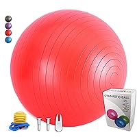 Pregnancy Birthing Ball (65cm) Extra Thick Yoga Ball – Eco-Friendly Anti-Burst Heavy Duty Stability Ball Supports 2200lbs, – Stability Ball for Home, Gym, (Black)