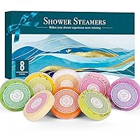 Shower Steamers Aromatherapy - 8 Pack Pure Essential Oil Shower Bombs for Home Spa Bath Self Care, Essential Oil Stress Relief and Relaxation Bath Gifts for Mom Women, Birthday Christmas Day Green