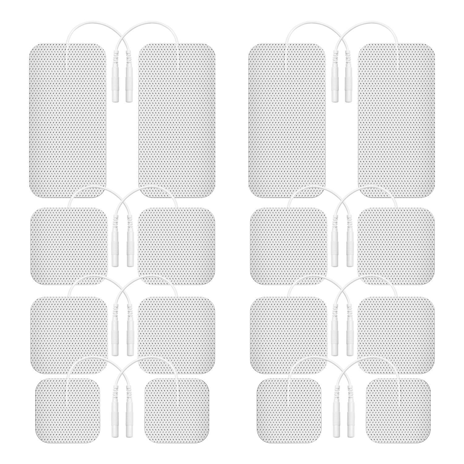 Etekcity TENS Unit Replacement Pads Electrodes for Back Pain Relief, Self-Adhesive & Gel Free for Electrotherapy White (Pack of 16)