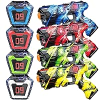 Infrared Laser Tag Guns Set of 4 with Digital LED Score Display Vest Multi-Functional Fun Indoor&Outdoor Toys for Kids Ages 8 9 10 11 12+ Years Old Boys Girls Teens Adults Birthday Gift