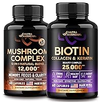 Mushroom Complex 12-in-1 & Biotin, Collagen Capsules