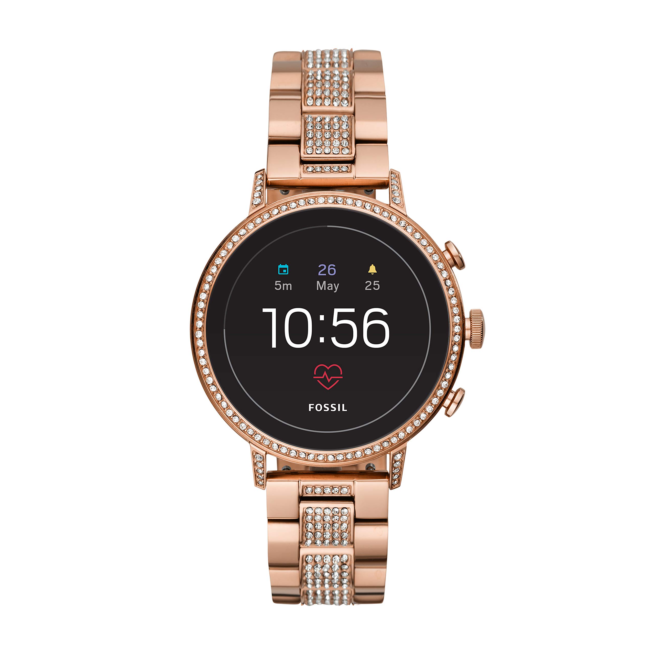 Fossil Women's Gen 4 Venture HR Stainless Steel Touchscreen Smartwatch with Heart Rate, GPS, NFC, and Smartphone Notifications
