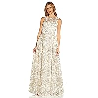 Adrianna Papell Women's Metallic Floral Gown